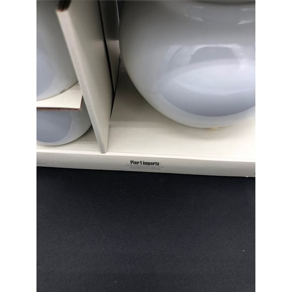 Pier One Imports White Porcelain Tea Pot Set with 4 Cups - Picture 3 of 9